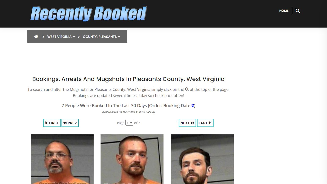 Bookings, Arrests and Mugshots in Pleasants County, West Virginia